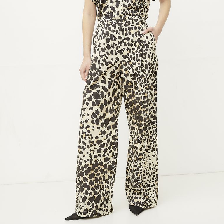DIXIE Pantalón Ancho Estampado Animal Print Mujer