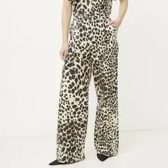 DIXIE - Pantalón Ancho Estampado Animal Print Mujer