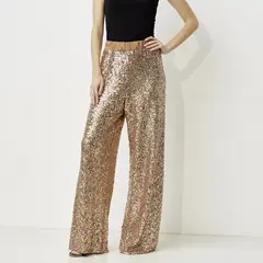 DIXIE - Pantalón Ancho Brillos Mujer
