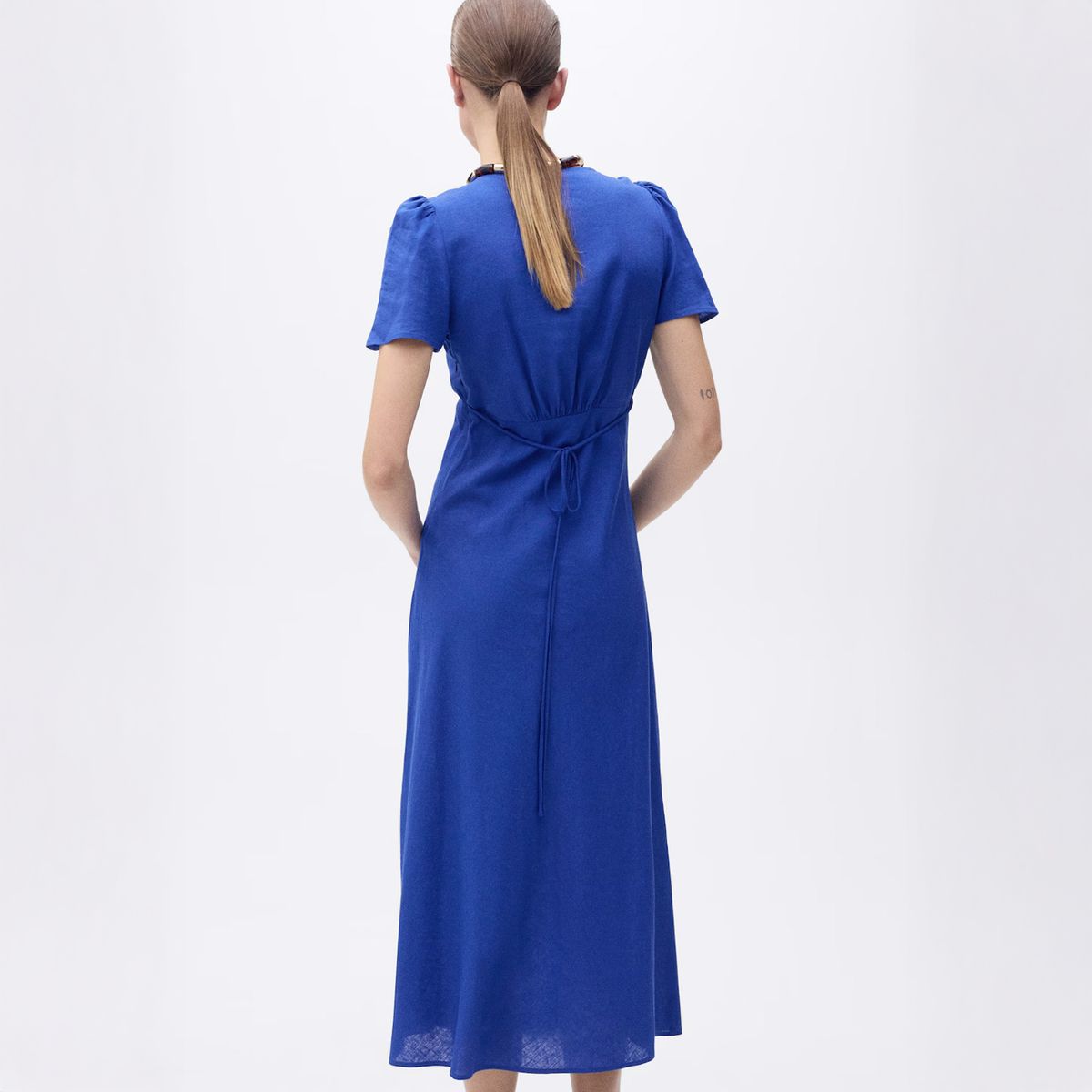 MANGO - Vestido Lino Mujer Mango