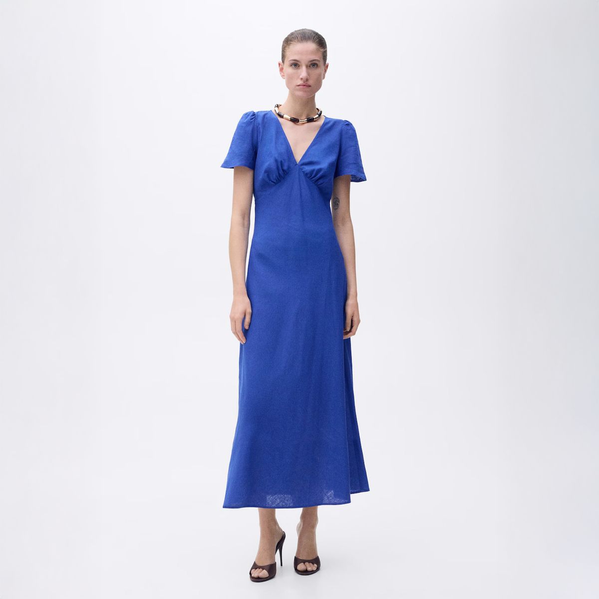 MANGO - Vestido Lino Mujer Mango