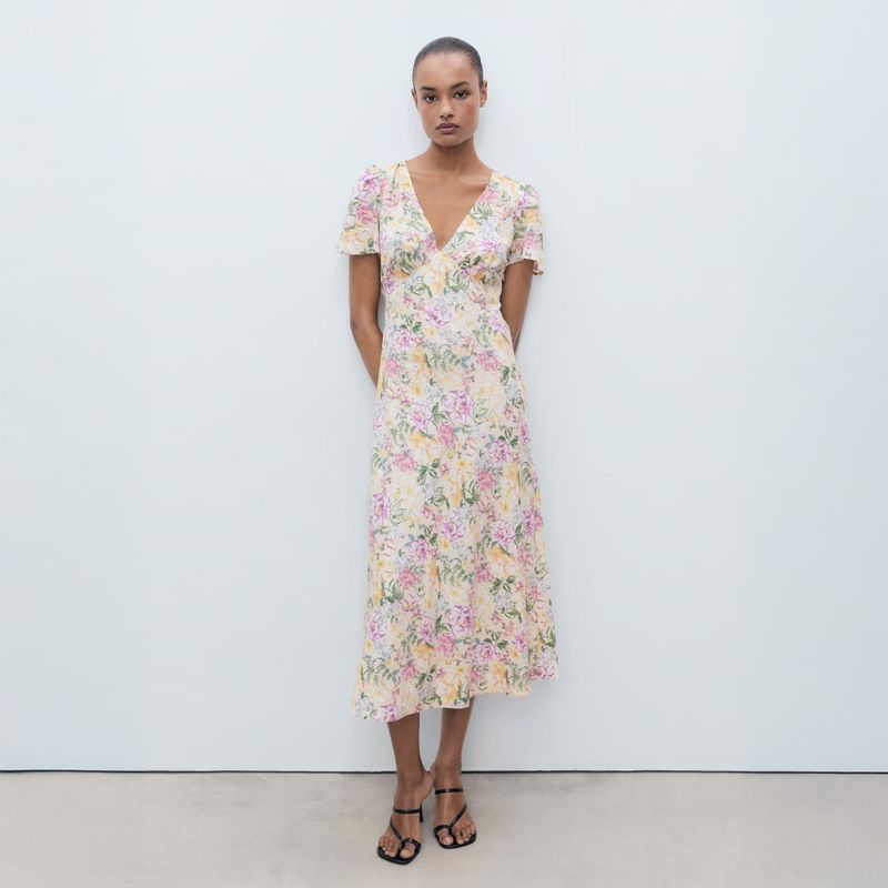 MANGO - Vestido Lino Mujer Mango