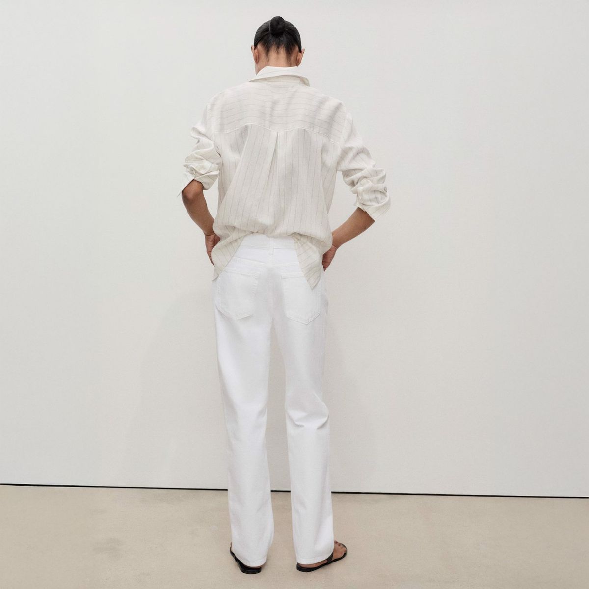 MANGO - Jeans Straight Tiro Medio Mujer Mango