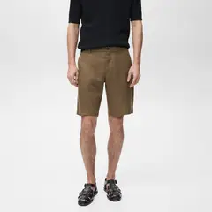 MANGO MAN - Bermudas Carp 100% Lino Slim Fit Hombre