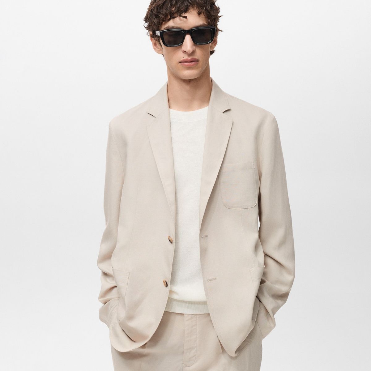 MANGO MAN - Blazer Slim Fit Lino Hombre Mango Man