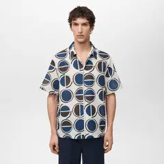 MANGO MAN - Camisa Begur Manga Corta Regular Fit Hombre