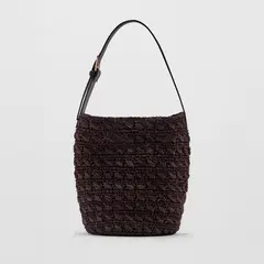 MANGO - Bolso Shopper Fibra Natural Mujer