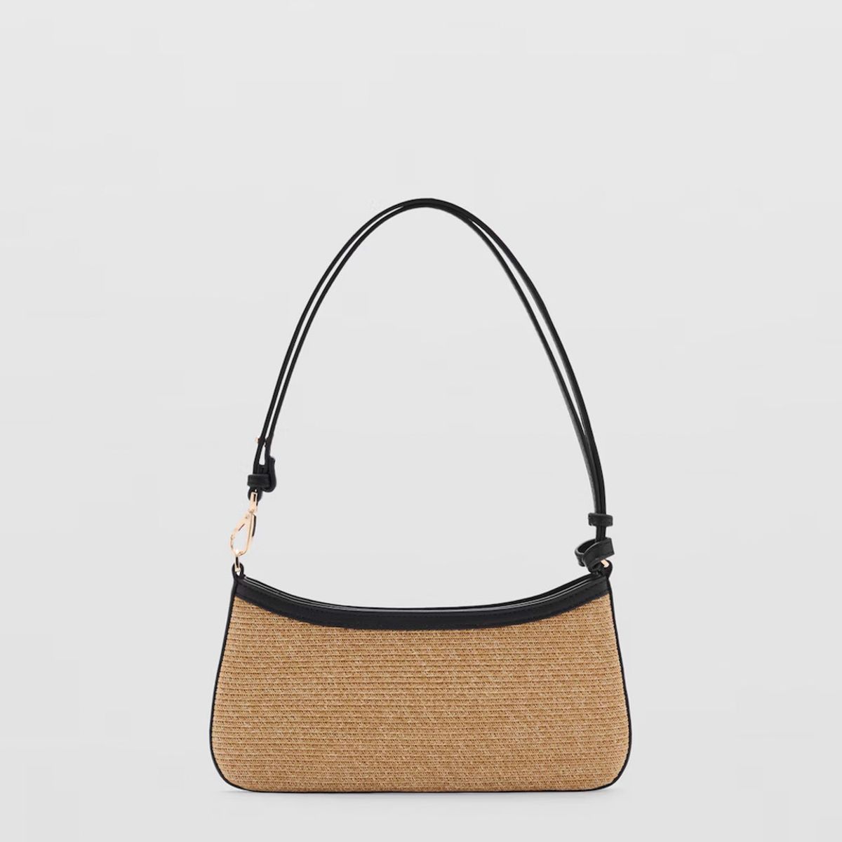 MANGO - Bolso Hombro Fibra Natural Mujer Mango