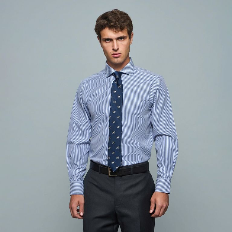 Camisa De Vestir Manga Larga Algodón Hombre