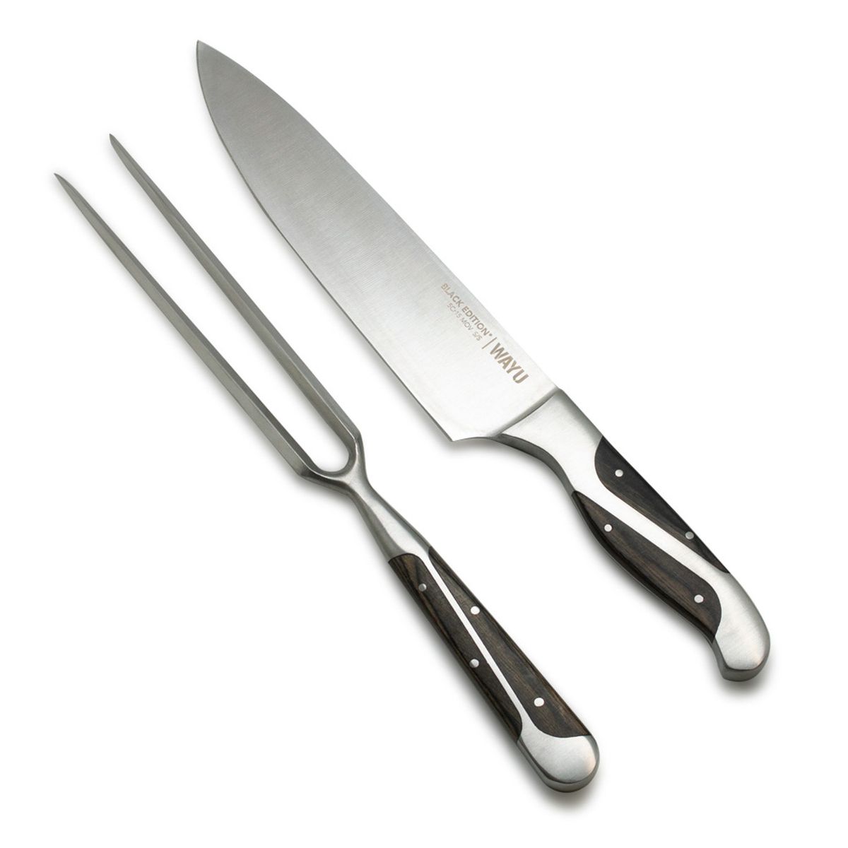 WAYU - Set Parrillero 2 Piezas Black Edition Cuchillo Y Tenedor Wayu