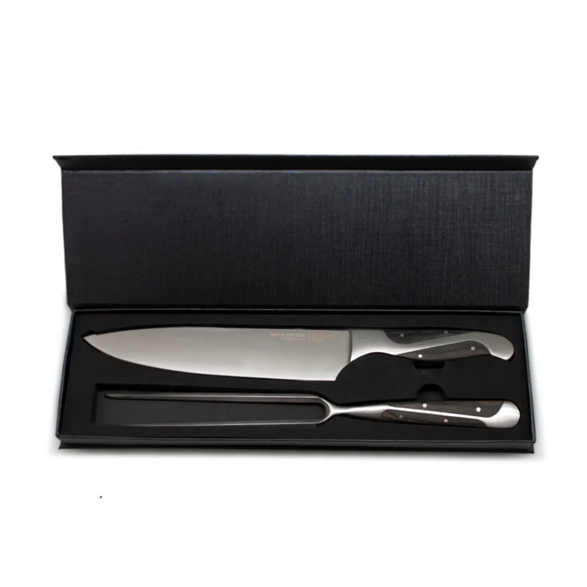 WAYU - Set Parrillero 2 Piezas Black Edition Cuchillo Y Tenedor Wayu