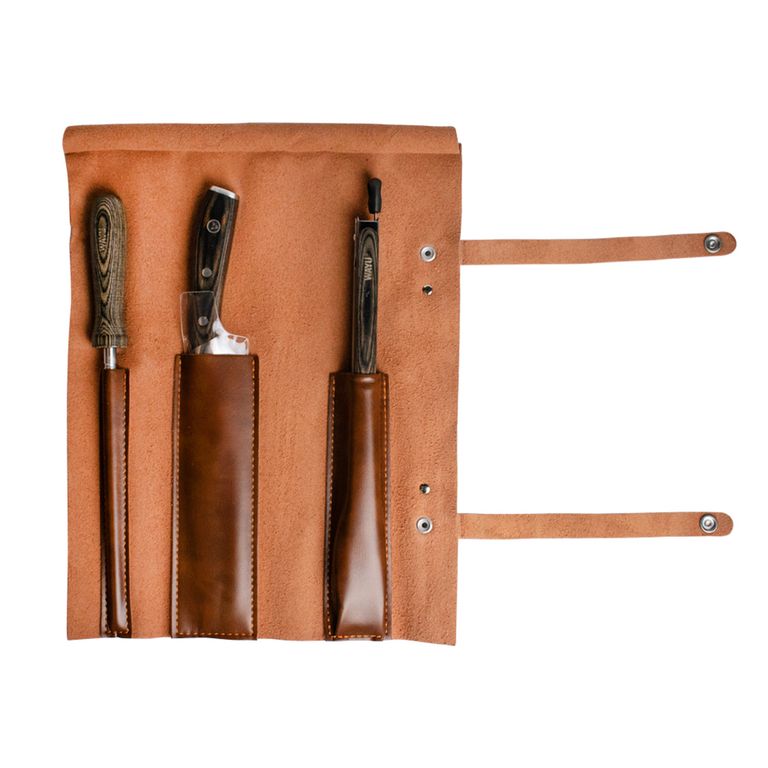 Set Parrillero 3 Piezas + Bolso Cuero Pu