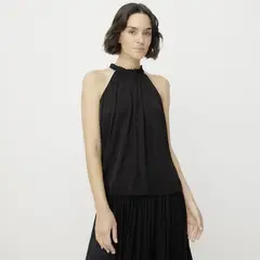 MAISON 123 - Blusa Pilar Lisa Manga Corta Mujer