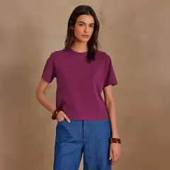 MAISON 123 - Polera Alizee Lisa Manga Corta Mujer