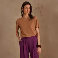 MAISON 123 - Polera Alizee Lisa Manga Corta Mujer