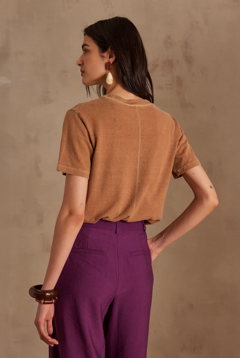 MAISON 123 - Polera Alizee Lisa Manga Corta Mujer Maison 123