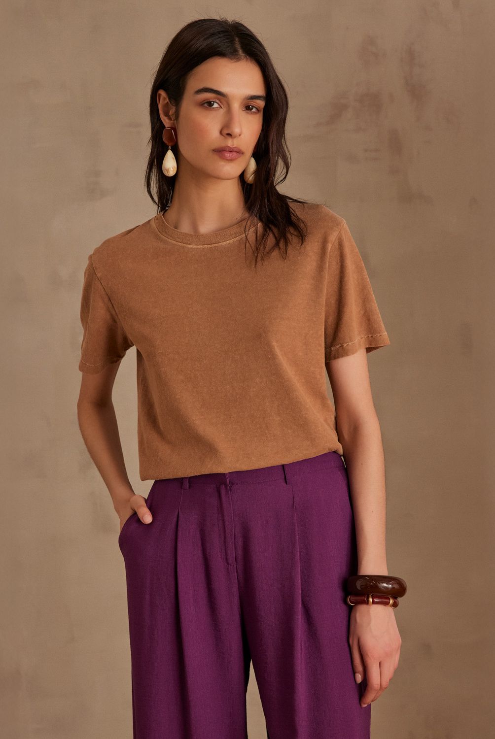 MAISON 123 - Polera Alizee Lisa Manga Corta Mujer Maison 123
