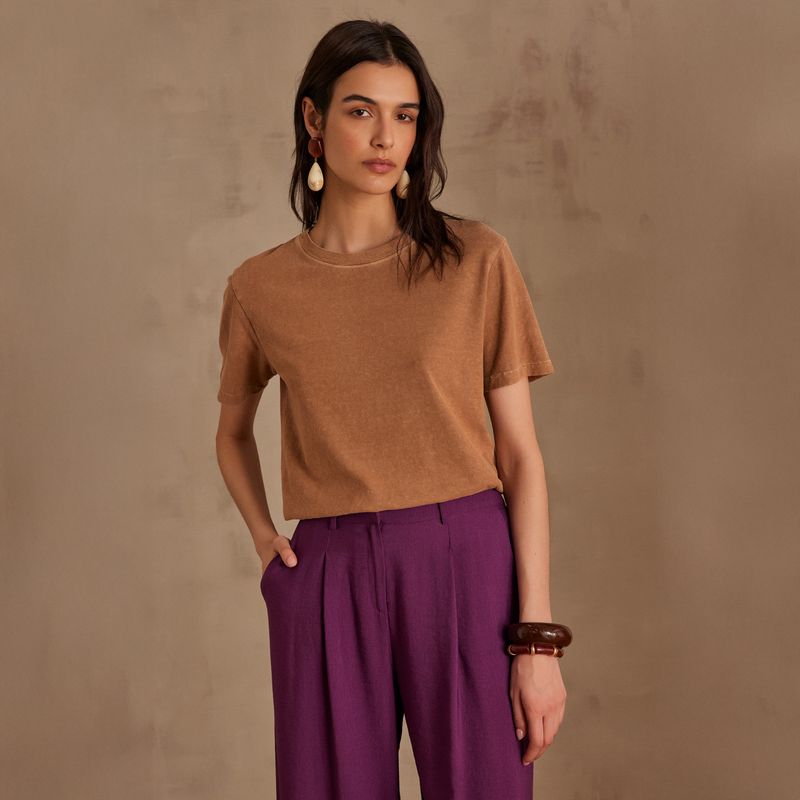 MAISON 123 - Polera Alizee Lisa Manga Corta Mujer Maison 123