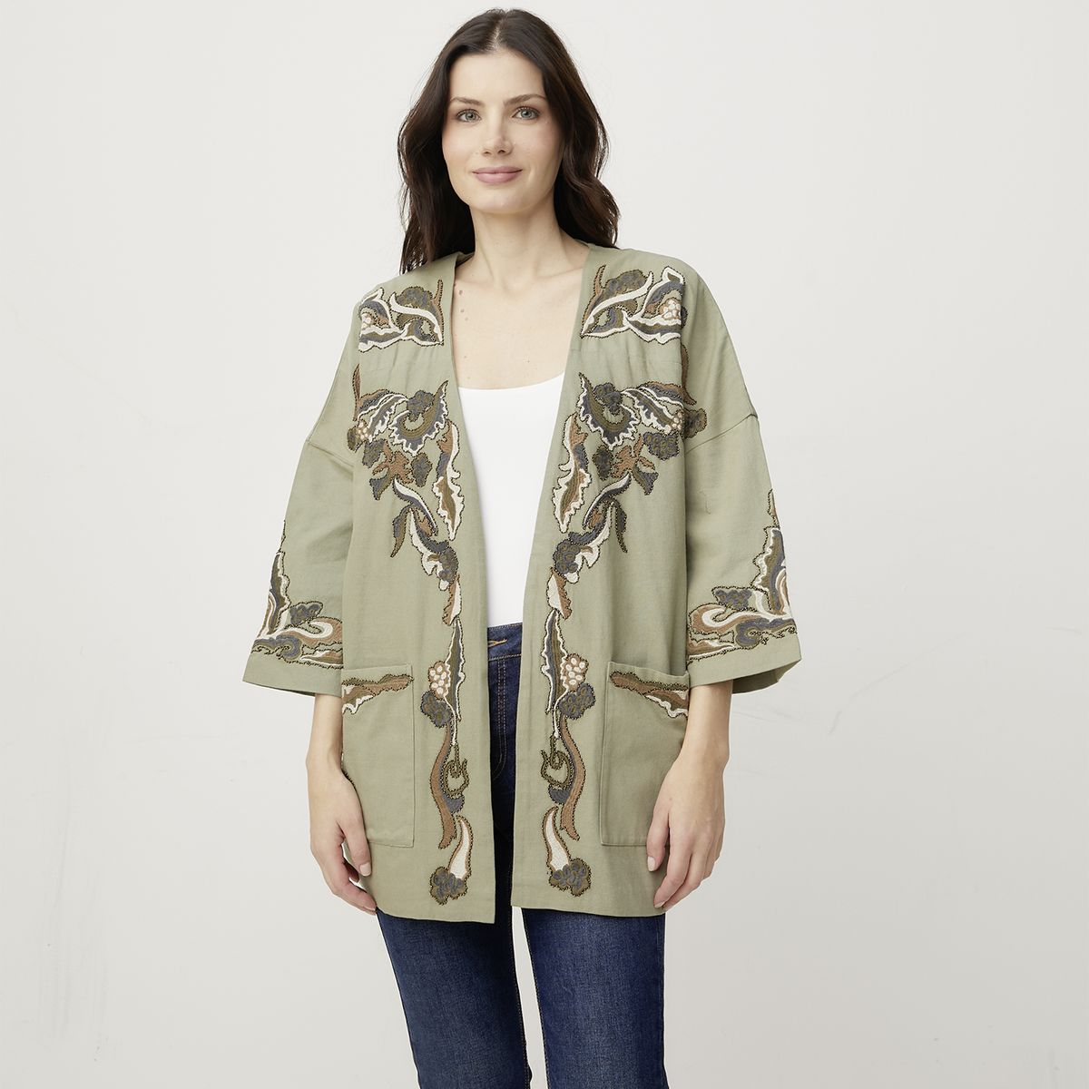 MAISON 123 - Kimono Corto Estampado Mujer 123