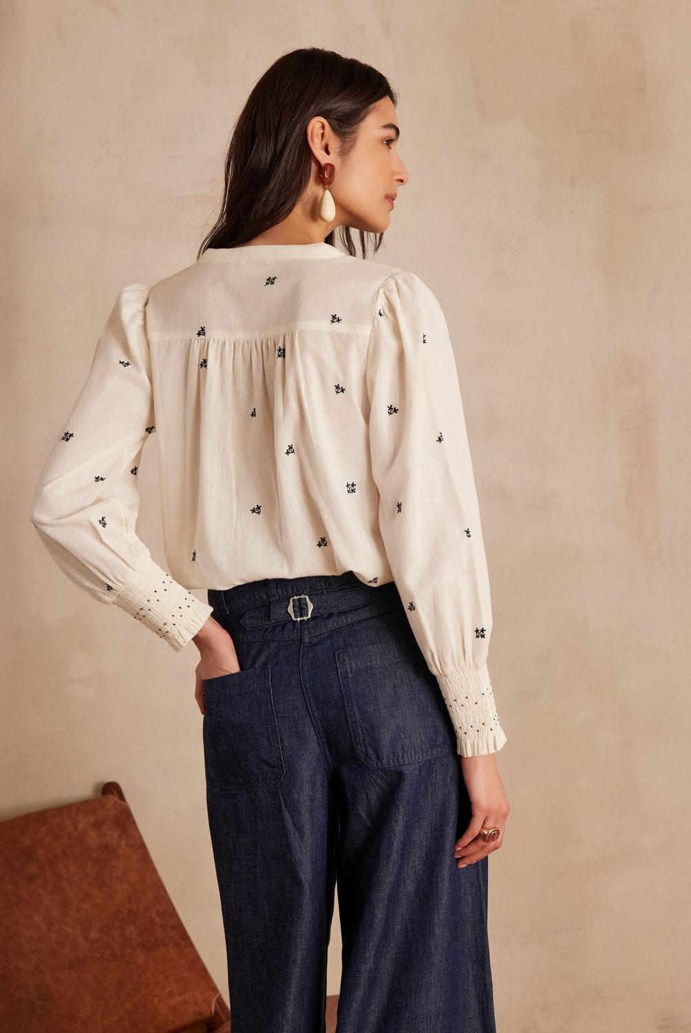 MAISON 123 - Blusa Baptiste Estampada Manga Larga Mujer Maison 123