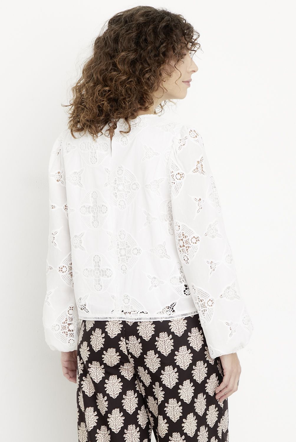 MAISON 123 - Blusa Palma Lisa Manga Larga Mujer Maison 123