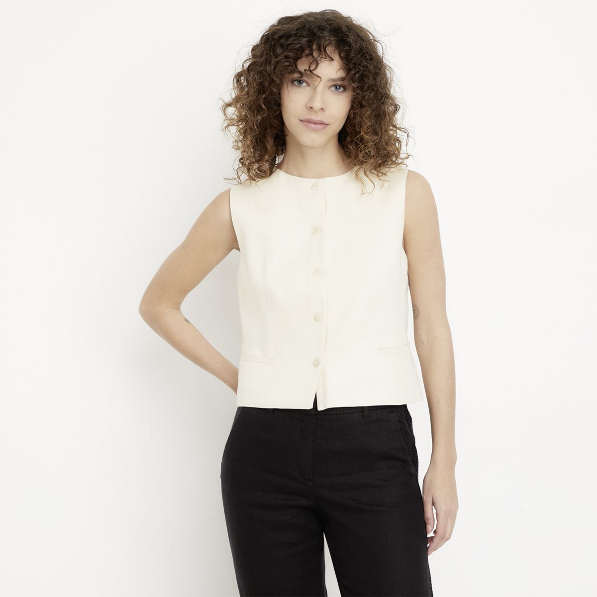 MAISON 123 - Vest Sastrero Botones Mujer 123