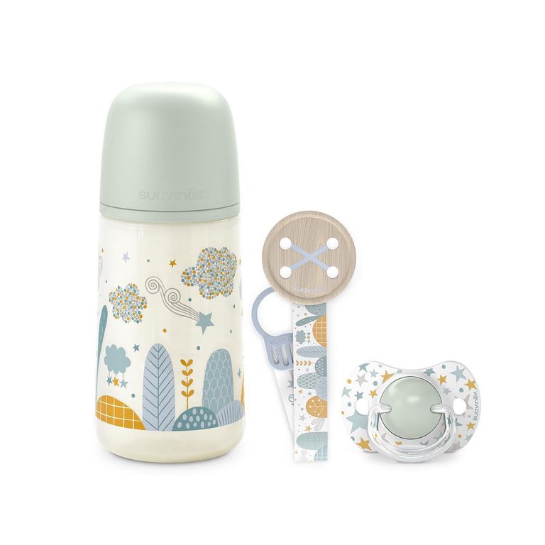 Set Biberón 270 Ml + Broche + Chupete Fis 0/6 Dreams