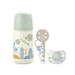 SUAVINEX - Set Biberón 270 Ml + Broche + Chupete Fis 0/6 Dreams