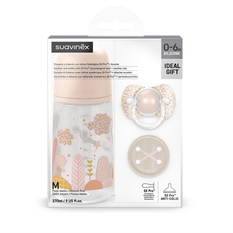 Set Biberón 270 Ml + Broche + Chupete Fis 0/6 Dreams