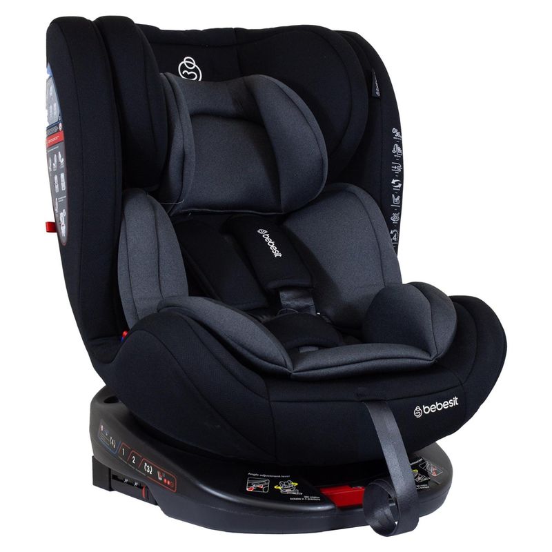 BEBESIT - Silla de Auto Convertible 360 Isofix OneFix LG Gris Bebesit