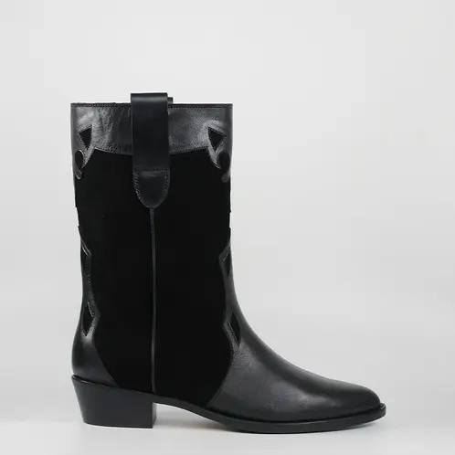 CUCHY - Bota Mujer Cuero Negro