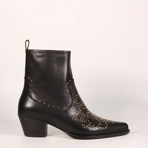 CUCHY - Botín Mujer Cuero Negro