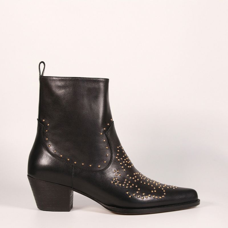 CUCHY - Botín Mujer Cuero Negro Cuchy