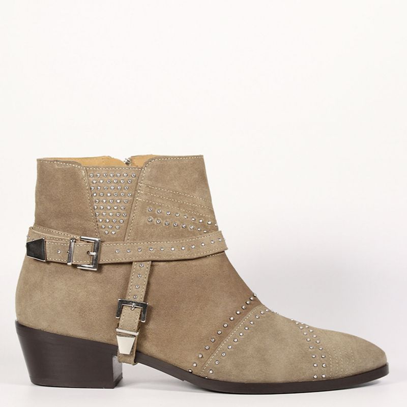 CUCHY - Botín Mujer Cuero Beige Cuchy