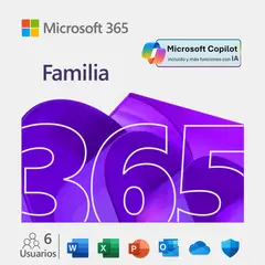 MICROSOFT - 365 Familia (12 meses) 6 usuarios - Código digital
