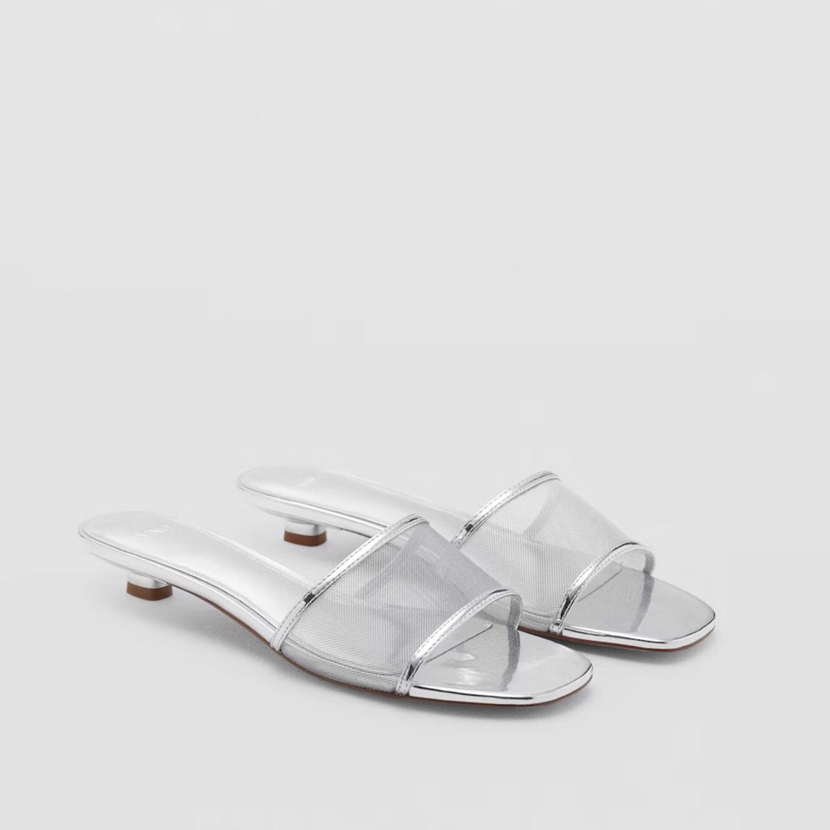 MANGO - Sandalia Mujer Plateado Mango
