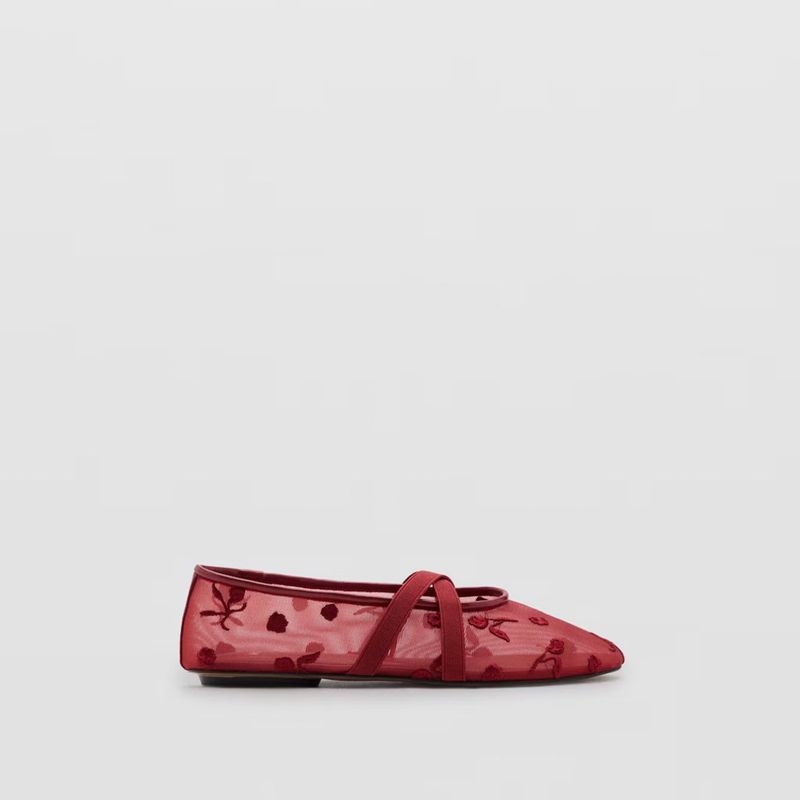 MANGO - Ballerina Mujer Rojo Mango