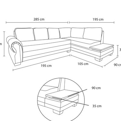 Imagen 2 del producto Seccional Michigan Res Lino Derecho