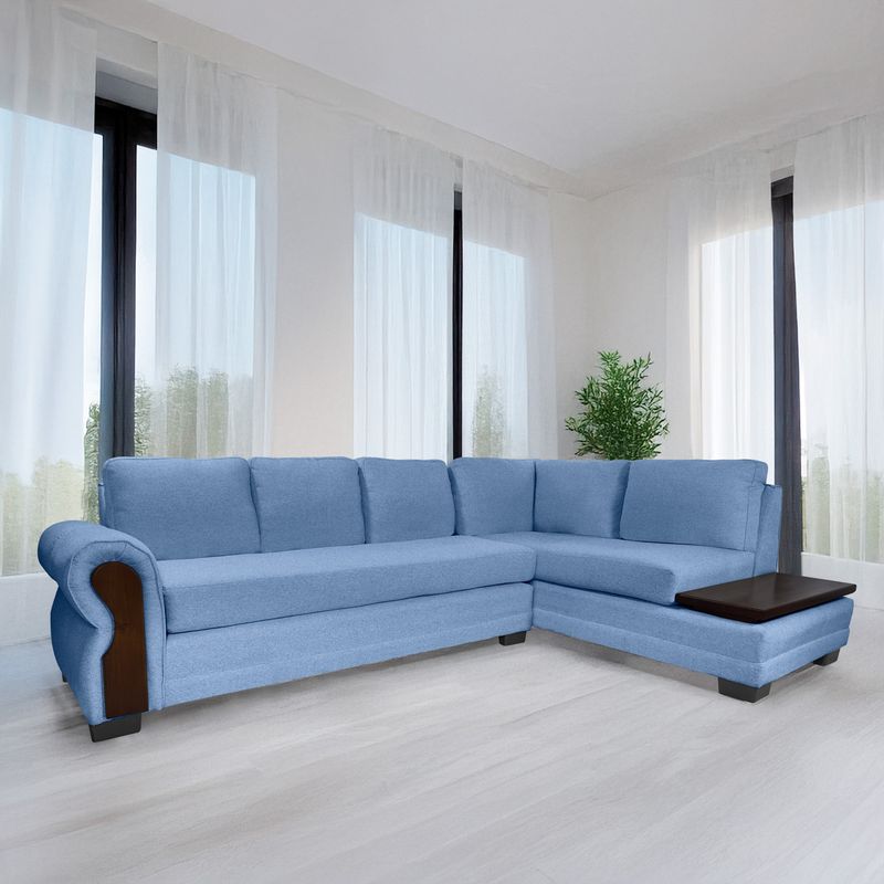 LIVING MARKET - Seccional Michigan Res Lino Azul Derecho Living Factory