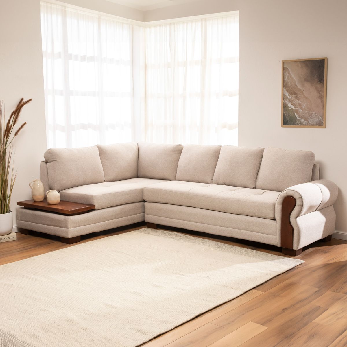 LIVING FACTORY - Sofá Seccional Michigan Res Lino Izquierdo Living Factory