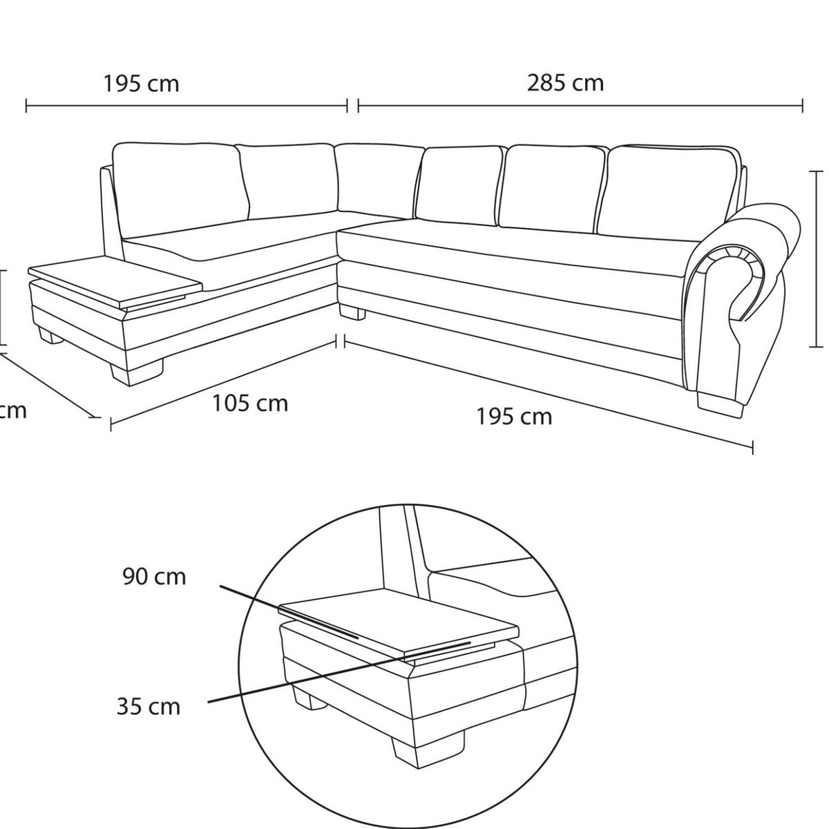 LIVING FACTORY - Sofá Seccional Michigan Res Lino Izquierdo Living Factory