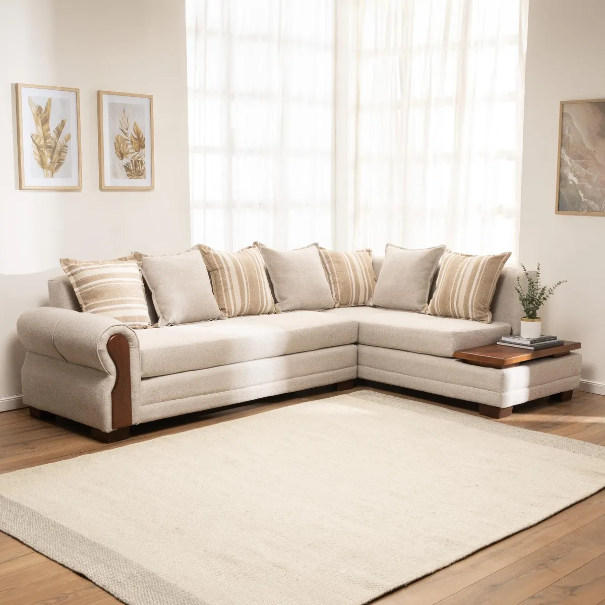 LIVING FACTORY - Sofá Seccional Dakota Res Lino Derecho Living Factory