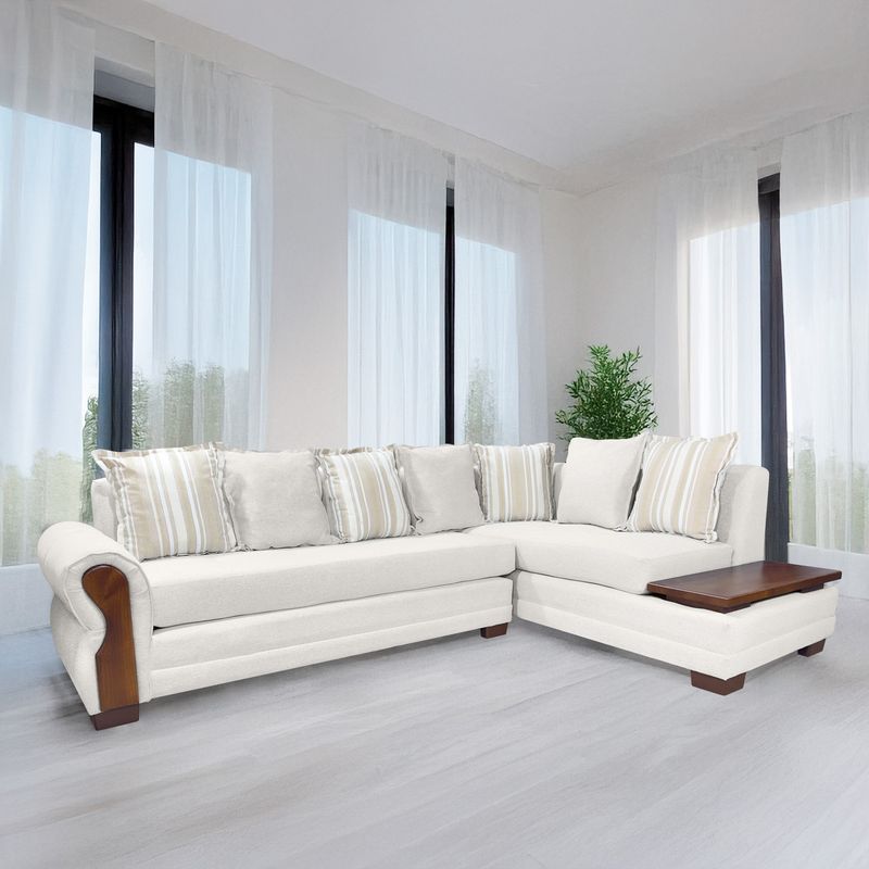 LIVING MARKET - Seccional Dakota Res Lino Beige Derecho Living Factory