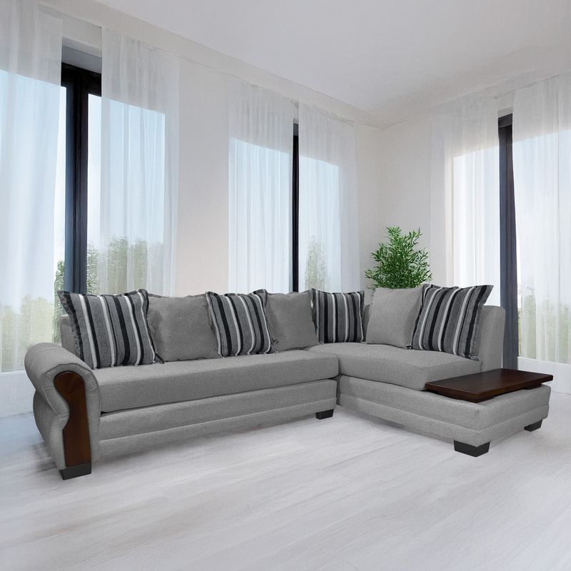 LIVING MARKET - Seccional Dakota Res Lino Grsi Derecho Living Factory