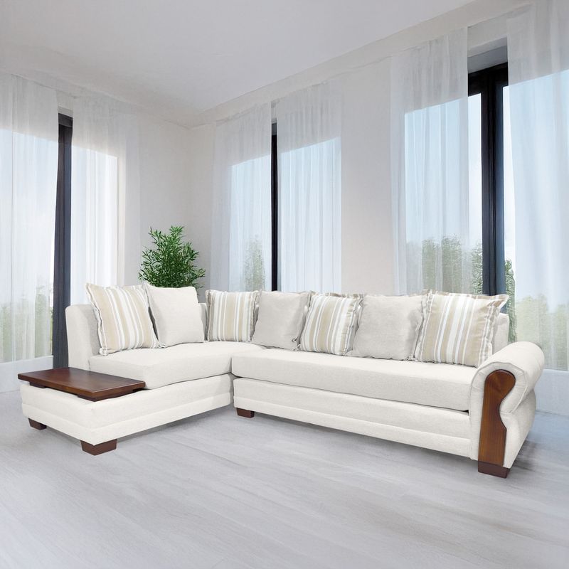 LIVING FACTORY - Seccional Dakota Res Lino Beige Izquierdo Living Factory