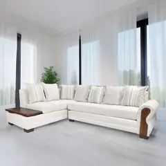 LIVING MARKET - Seccional Dakota Res Lino Beige Izquierdo Living Factory