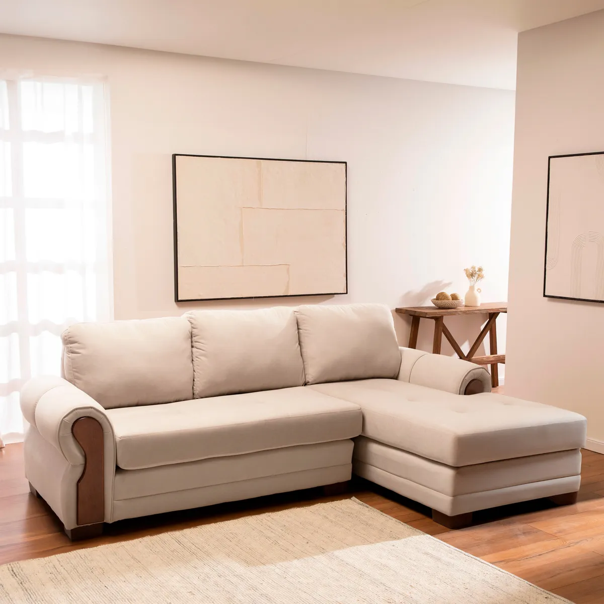 LIVING FACTORY - Sofá Seccional Oregon Res Felpa Derecho Living Factory