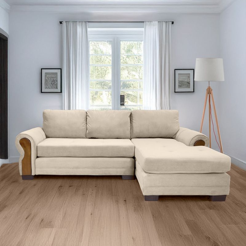LIVING MARKET - Seccional Oregon Res Felpa Beige Derecho Living Factory