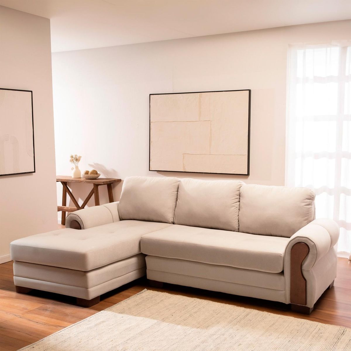 LIVING FACTORY - Sofá Seccional Oregon Res Felpa Izquierdo Living Factory