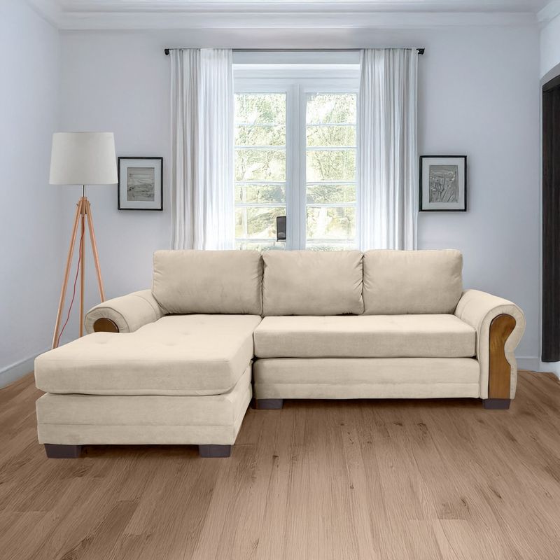 LIVING MARKET - Seccional Oregon Res Felpa Beige Izquierdo Living Factory